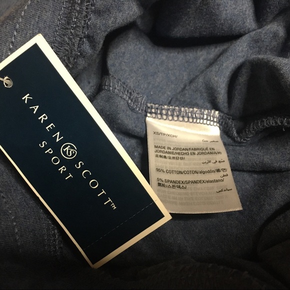 Karen Scott Sport Cotton Pull On Heather Blue Navy Skimmer Shorts XS Extra Small - Picture 7 of 10